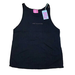 One Teaspoon Black Stone Organic Logo Barely There Tank Top Size XXS